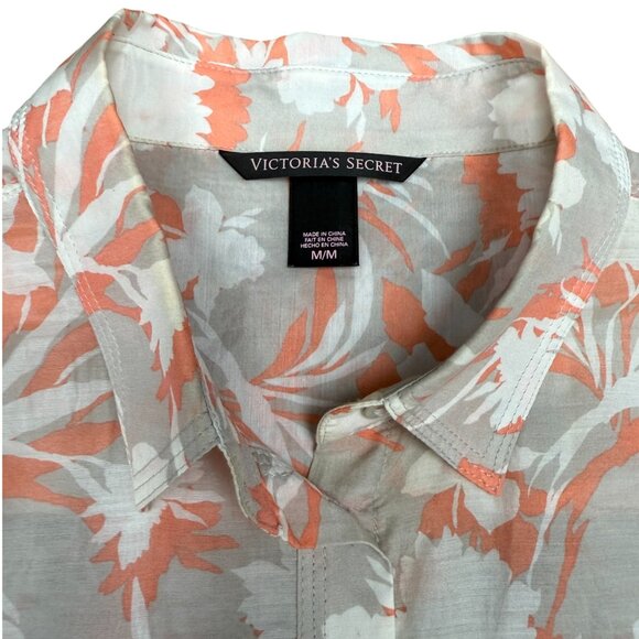 Women's VICTORIA'S SECRET Long Sleeve Silk-blend Button-down Shirt- Size‎ M - Picture 2 of 10